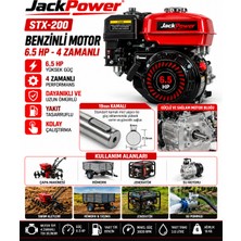 Jack Power Çok Amaçlı Benzinli Motor 6.5 Hp 4 Zamanlı Çapa Su Motoru Jeneratör Go Kart Için 19MM Kamalı Seri