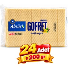 Aktürk Gofret Vanilyalı 200 gr 24 Lü