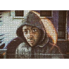 Tr Cakatablo Kapşonlu Siyahi Çocuk Duvar Boyama 1000 Parça Puzzle Yapboz Mdf Ahşap