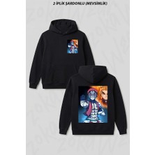 Zoka Wear Demon Slayer Rengoku Vs Akaza Ozel Ön Arka Baskılı Kapüşonlu Sweatshirt