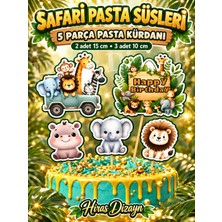 Hiras Dizayn 7parça Safari Orman Hayvanları Konsept Büyük Pasta Kürdanı Pasta Süsü Cupcake Pasta Doğum Günü Süsle