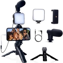 İlkyaz Fashion Vlog Çekimi Için Mini Tripod ve Mikrofon Seti