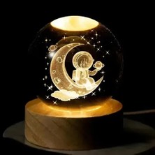 İlkyaz Fashion Işıklı Astronot Tasarımlı Cam Küre 8 cm Büyük Boy