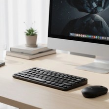 İlkyaz Fashion Lacivert Kablosuz Bluetooth Klavye Mouse Seti 2'li Taşınabilir