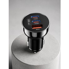 İlkyaz Fashion Araç Içi 3 Portlu Şarj Adaptörü Çift Pd Type-C ve Qc3.0