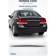 Trobus Honda Civic 2006-2011 Uyumlu Krom Bagaj Çıtası Paslanmaz Çelik