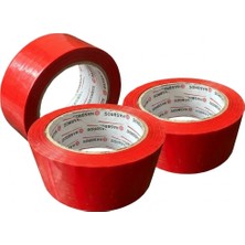 Hasbros Slikonize Bant Kırmızı Koli Bandı / 45 mm x 100 Metre / 3 Adet