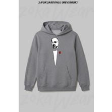 Zoka Wear Baba The Godfather Baskili Ön Baskılı Kapüşonlu Sweatshirt