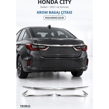 Trobus Honda City 2021 ve Sonrası Uyumlu Krom Bagaj Çıtası Paslanmaz Çelik