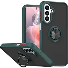 İlkyaz Fashion If Galaxy A57 5g Yüzüklü Silikon Kapak - Yeşil
