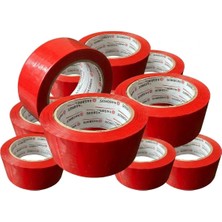 Hasbros Slikonize Bant Kırmızı Koli Bandı / 45 mm x 100 Metre / 10 Adet