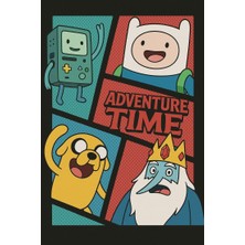 Durak Reklam Adventure Time Finn Jake BMO Buz Kralı Ütü ile  yapıştırılan DTF Transfer Baskı