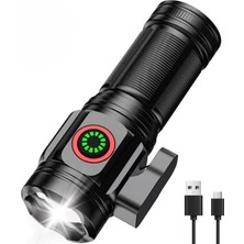 Tr Mini LED El Feneri, 15W Güçlü LED Işık, 6 Farklı Işık Modu, Portatif ve Mıknatıslı Tas