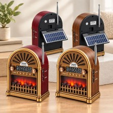 İlkyaz Fashion If Solar Şarjlı Retro Bluetooth Radyo Hoparlör - Am/fm/sw, Usb/type-C