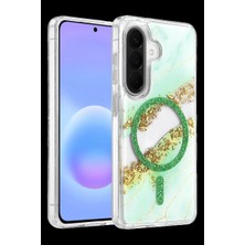 İlkyaz Fashion If Onegif Samsung Galaxy A57 5g Lotus Simli Magsafe Kapak - Yeşil