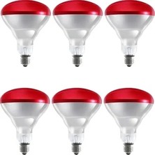 İlkyaz Fashion If (6 Adet) 150W Kızılötesi Isıtıcılı Hayvan Isıtma ve Kuluçka Lambası (Kırmızı Işık) E27 (Kalın Duy)