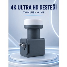 İlkyaz Fashion If Uydu Anten Lnb Twin Çıkışlı 0.1 Db Ku Band 4K Ultra Hd Uyumlu