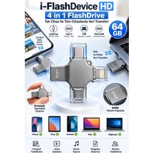 İlkyaz Fashion If Fotoğraf Video Belge ve Dosyalarınızı Kolayca Aktarmanızı Sağlayan 64GB 4 Girişli Flash Bellek