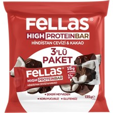 Fellas Hindistan Cevizi & Kakaolu Yüksek Protein Bar 3 x 45 G - 6 Adet