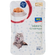 Aro Yaş Kedi Maması 85 G Sığır Etli&yetişkin 5'li Avantaj Paketi - 5 Adet