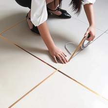 İlkyaz Fashion Şık Tasarım 50 Metre Su Geçirmez Altın Renkli Fayans Arası Bant