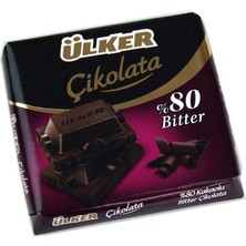 Ülker Kare Çikolata 6 x 60 G %80 Bitter 8'li Avantaj Paketi - 8 Adet