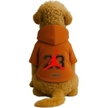 Odea Baskılı Içi Polarlı Köpek ve Kedi Kıyafeti & Elbisesi - Turuncu Renk Kapüşonlu Hoodie B46A1, L