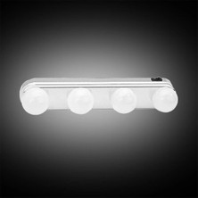 İlkyaz Fashion If Kablosuz Parlak Banyo Stüdyo Makyaj Aynası Işığı Pilli Vantuzlu Taşınabilir 4 LED Ampul