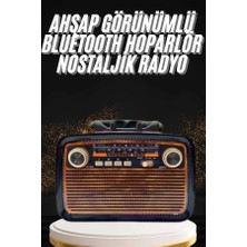 Taşınabilir Ahşap Radyo USB Sd Girişli LED Fener Işıklı