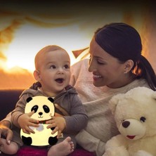 Renk Değiştiren Sevimli Panda LED Gece Lambası - Yumuşak Dokulu Çocuk Odası Işığı