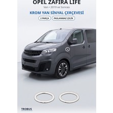 Trobus Opel Zafira Life 2019 ve Sonrası Uyumlu Krom Yan Sinyal Çerçevesi 2 Parça Paslanmaz Çelik