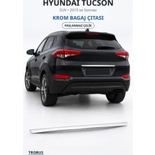 Trobus Hyundai Tucson 2015 ve Sonrası Uyumlu Krom Bagaj Çıtası Paslanmaz Çelik
