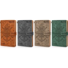 Skygo Vintage Dümen Ve Çapa Desenli Deri Defter