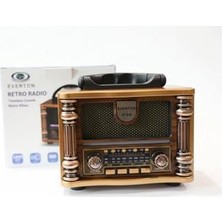 Everton RT-628  Retro Vibes Bluetooth Fm-Usb-Tf-Aux Şarjlı Nostaljik Radyo LED