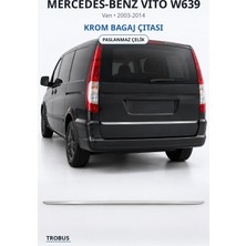 Trobus Mercedes-Benz Vito W639 2003-2014 Uyumlu Krom Bagaj Çıtası Paslanmaz Çelik