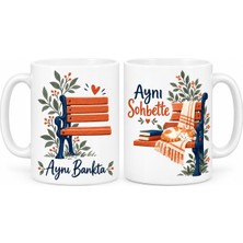 Bezos Aynı Bankta ve Aynı Sohbette 2'li Porselen Kupa Seti - Model 548 Bcks