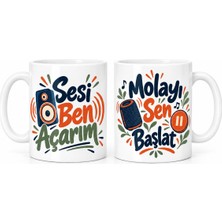 Bezos Sesi Ben Açarım ve Molayı Sen Başlat 2'li Porselen Kupa Seti - Model 544 Mgc