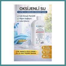 Bezos Oksijenli Su 1 Litre %3 Hidrojen Peroksit Solüsyonu Çok Amaçlı Temizlik ve Hijyen Sıvısı 1 Adet Mac