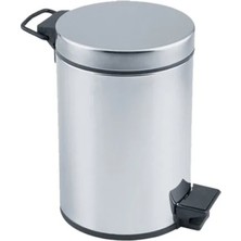 Bm Pedallı 3lt Krom Metal Çöp Kovası
