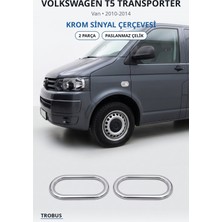 Trobus Volkswagen T5 Transporter 2010-2014 Uyumlu Krom Sinyal Çerçevesi 2 Parça Paslanmaz Çelik