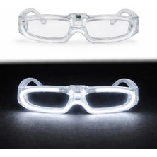 Bm Beyaz LED Işıklı Parti Gözlüğü 3 Modlu – Glow - Gece Eğlence Gözlüğü