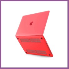 Bezos Macbook Pro 13 2021 Macbook Buzlu Kapak - Kırmızı Rengaren