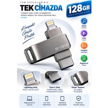 Pratik Çoklu Girişli 128GB USB Flash Bellek