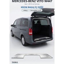 Trobus Mercedes-Benz Vito W447 2014 ve Sonrası Uyumlu Krom Bagaj Iç Eşiği 1 Parça Paslanmaz Çelik