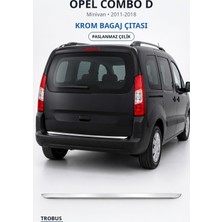 Trobus Opel Combo D 2011-2018 Uyumlu Krom Bagaj Çıtası Paslanmaz Çelik