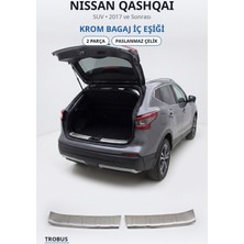Trobus Nissan Qashqai 2017 ve Sonrası Uyumlu Krom Bagaj Iç Eşiği 2 Parça Paslanmaz Çelik