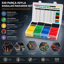 Bmk 530PCS Makaron Kablo Tamir Seti Isıyla Büzüşmeli Daralan Hortum