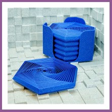 Bezos 3D Baskı Super Fidget Coaster Seti - Altıgen Desenli Bardak Altlığı ve Tutucu-Mavi Rengaren