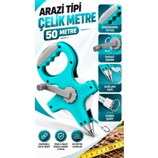 HKNOVA Arazi Tipi Şerit Metre 50 Metre Makaralı Saplı Çelik Metre
