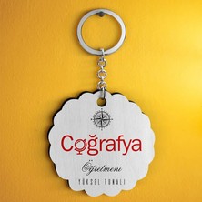 BK Gift Kişiye Özel Coğrafya Öğretmeni Tasarımlı Anahtarlık - 1